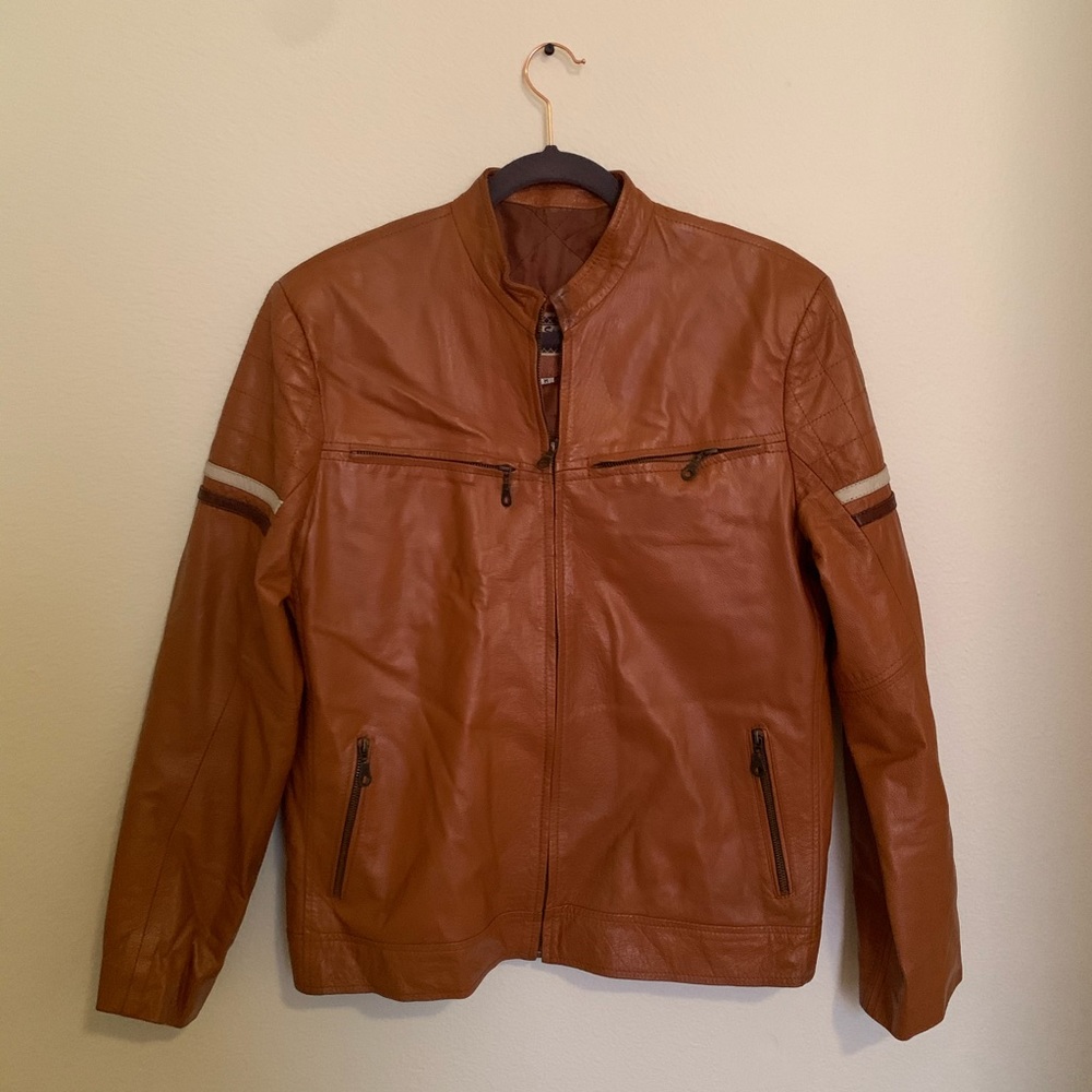 Genuine Brown Leather Jacket from Colombia
